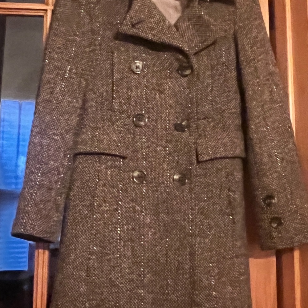 Vintage BCBG Women's Tweed Double-Breasted Coat Sz 2 Excellent  Tailored fit